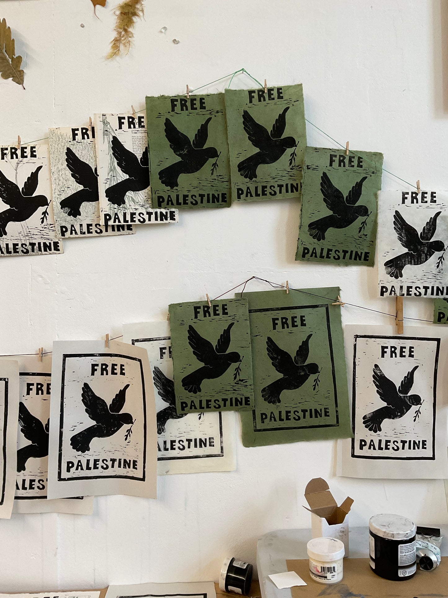 Free Palestine Woodcut Poster