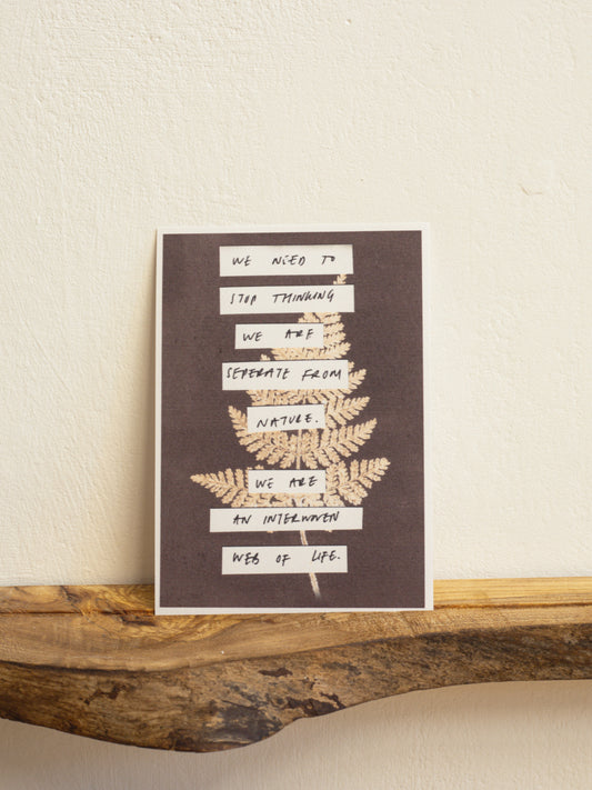 Art Postcard A6 Fern Print - Inspirational Words - Blank