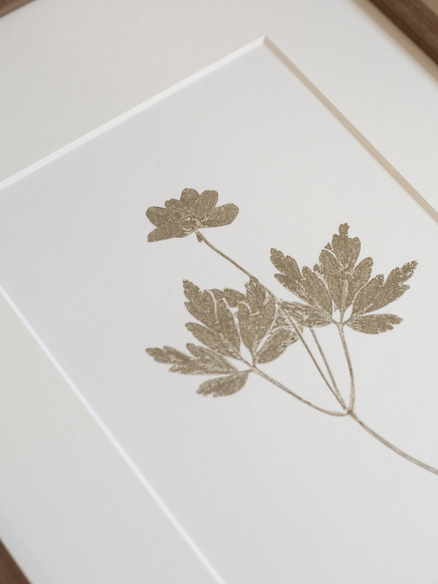 Close up of botanical print details 