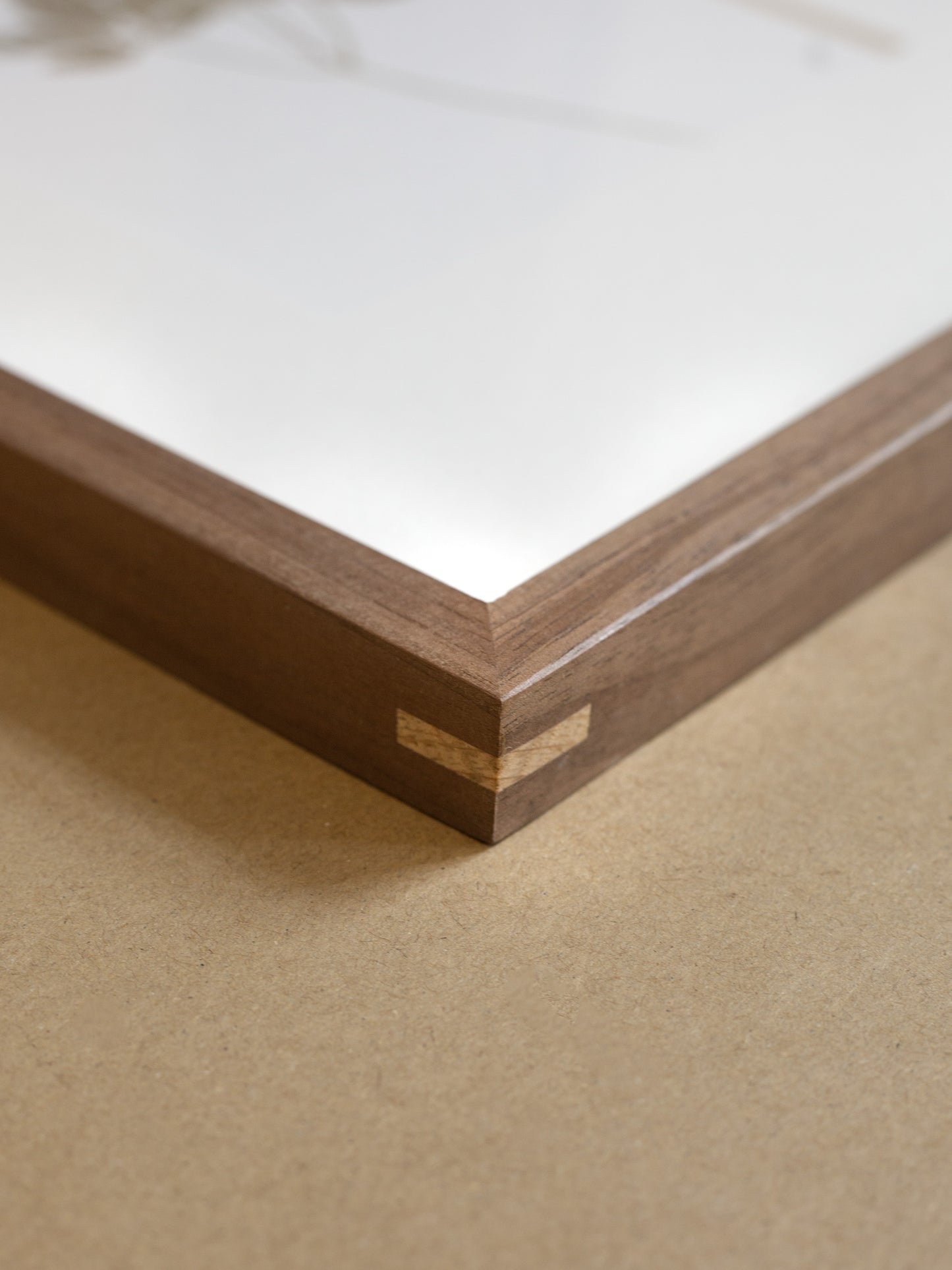 Close-up of a wooden frame corner 